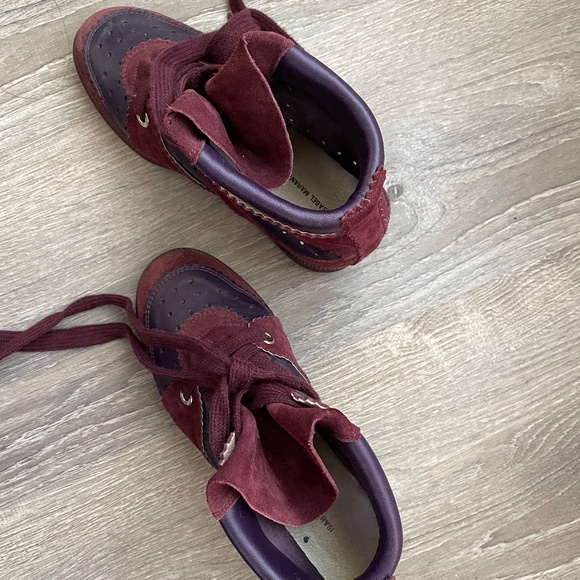 Isabel Marant Suede Wedge Sneakers Burgundy Size 6 - Picture 4 of 6
